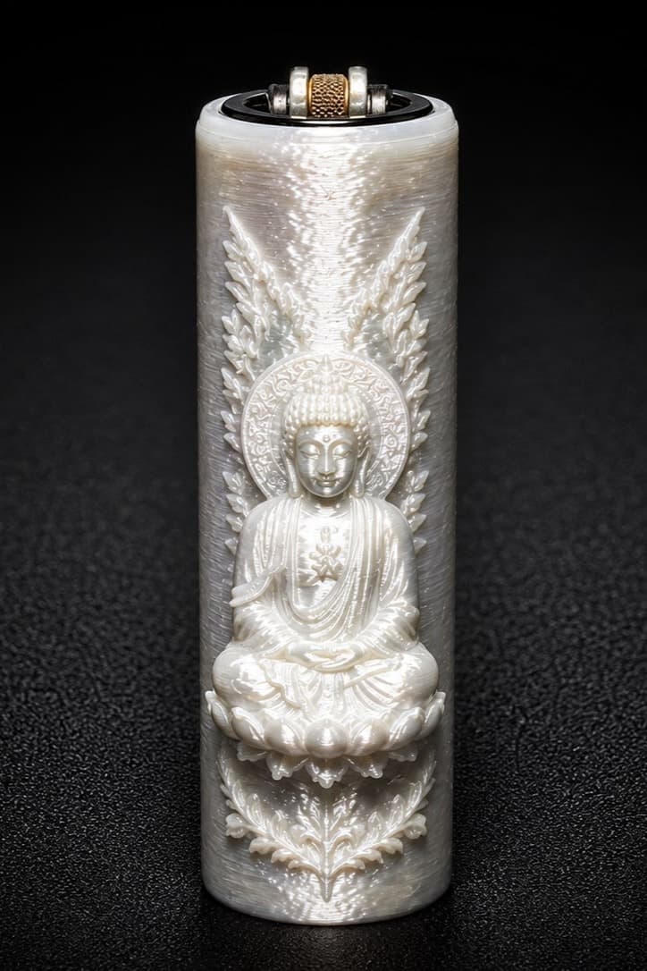 Buddha Figürlü Çakmak Kılıfı