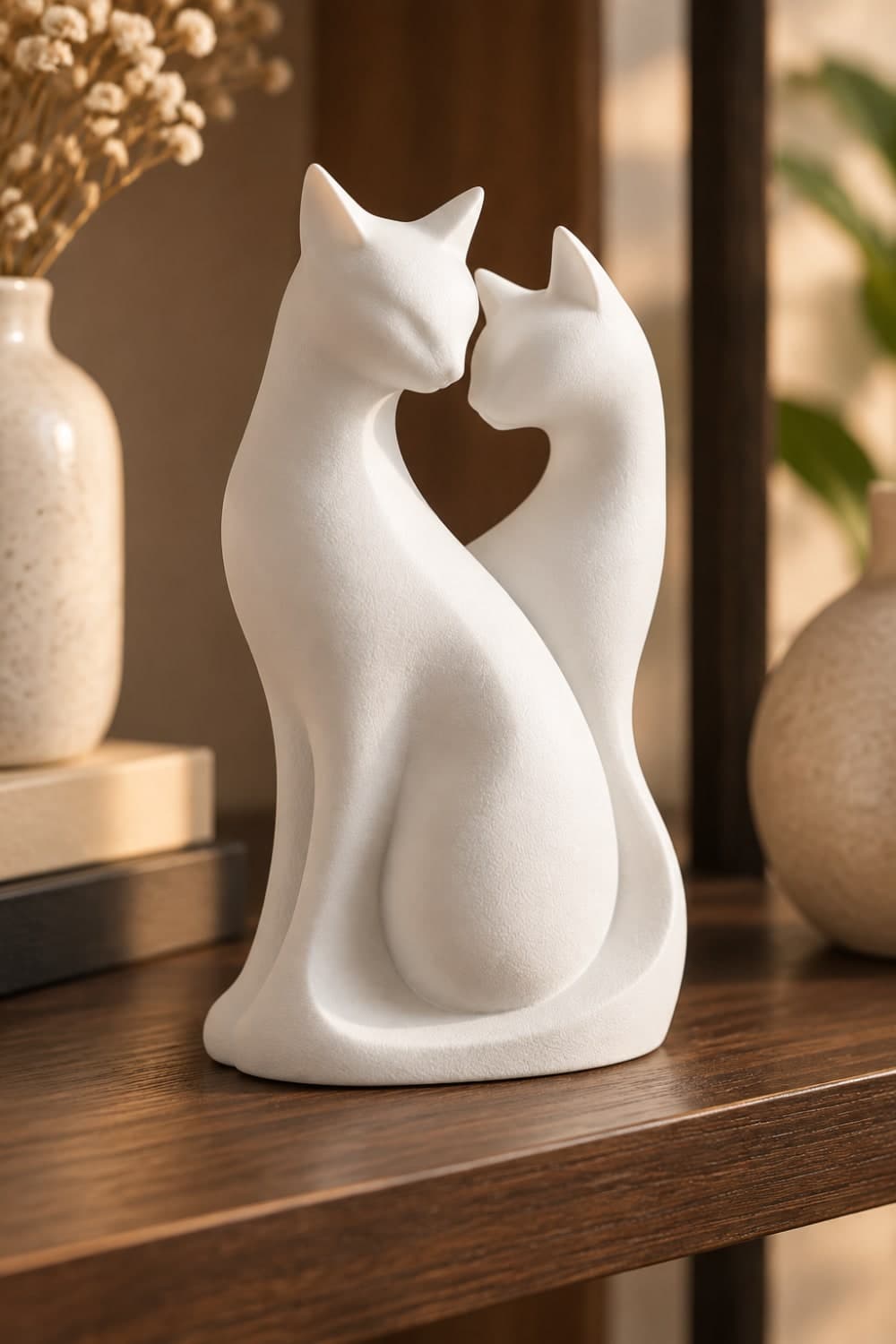 Kedi Çifti Biblo — Minimalist Dekorasyon