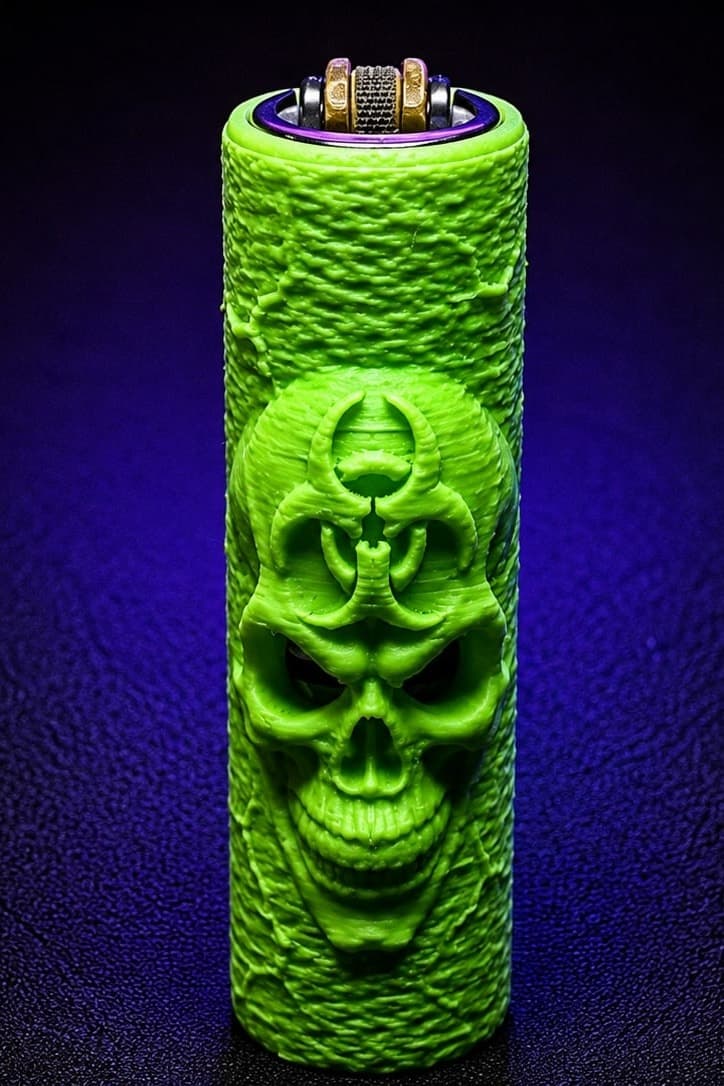 Toxic Skull Kafatası Figürlü Çakmak Kılıfı