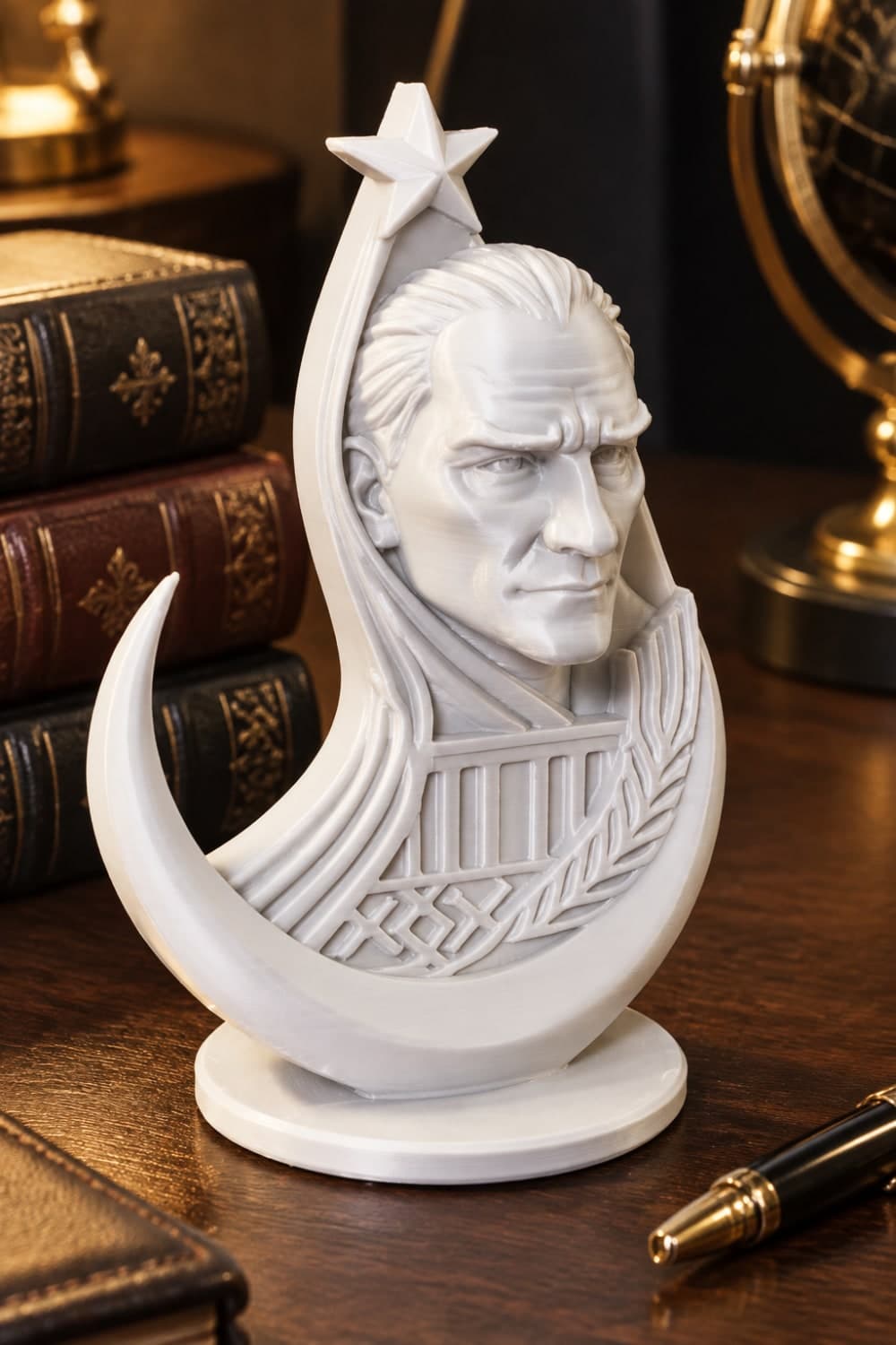 Ay Yıldızlı Atatürk Figürlü Dekoratif Mini Biblo