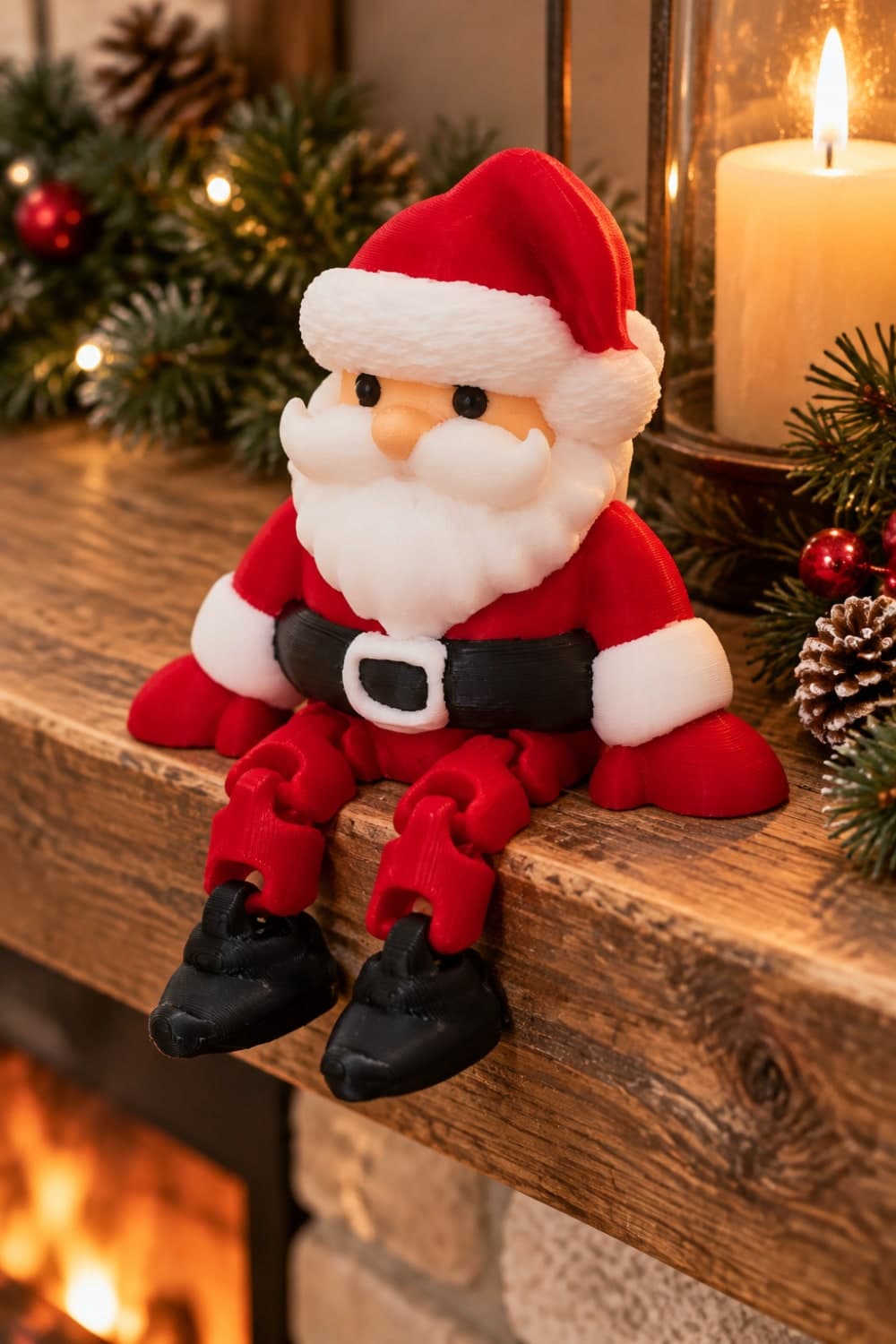 Hareketli Noel Baba Figürlü Dekoratif Süs