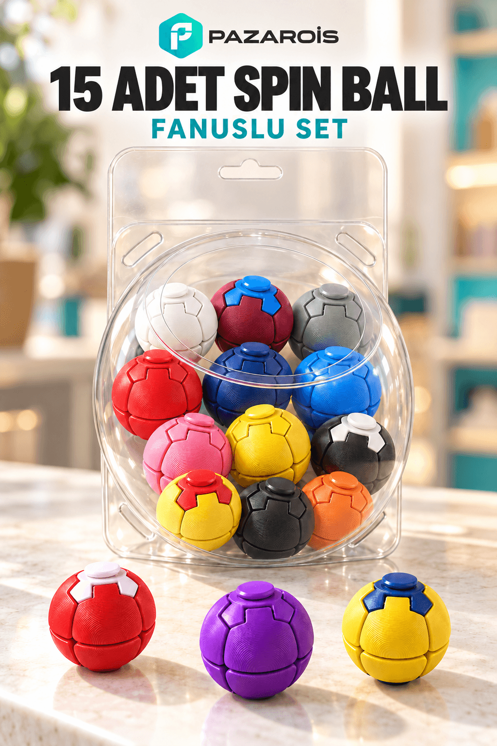 Spinner Ball Stres Oyuncağı Kasa Önü Satış Artırıcı Fanus
