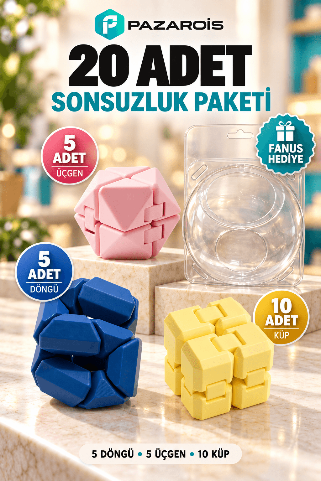 Sonsuzluk Serisi Stres Oyuncağı Kasa Önü Satış Artırıcı Fanus