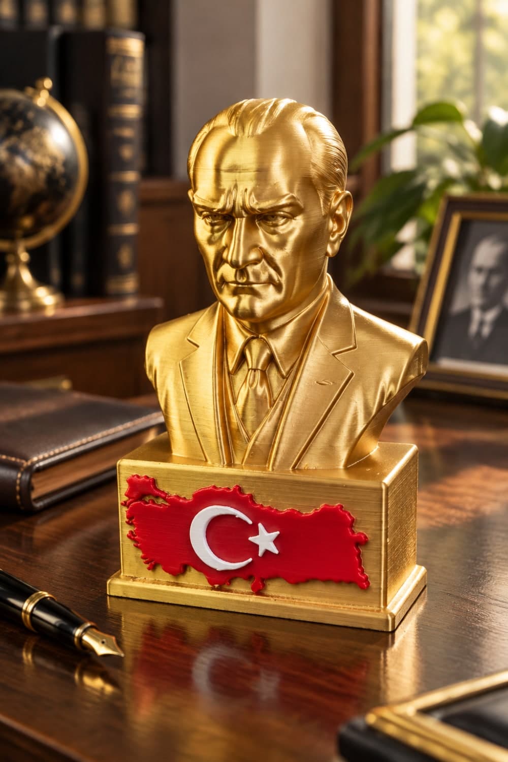 Atatürk ve Türkiye Figürlü Dekoratif Biblo - 15cm
