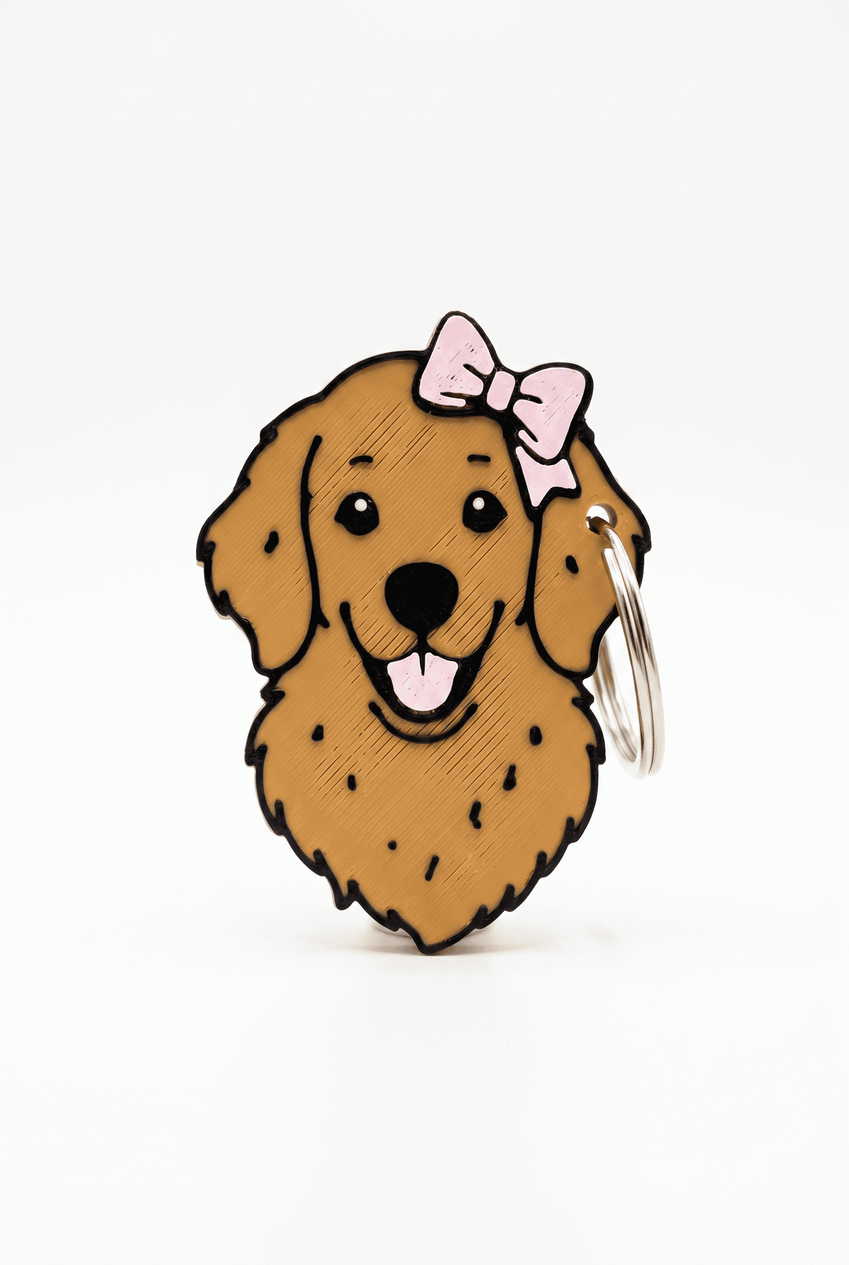 Kurdeleli Golden Retriever Figürlü Açacaklı Anahtarlık