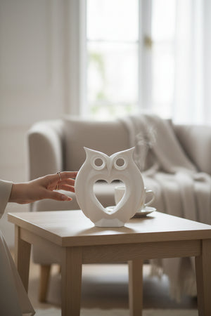 Kalpli Baykuş Figürlü Dekoratif Biblo