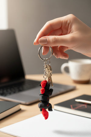 Ateş Atı Figürlü Hareketli Anahtarlık