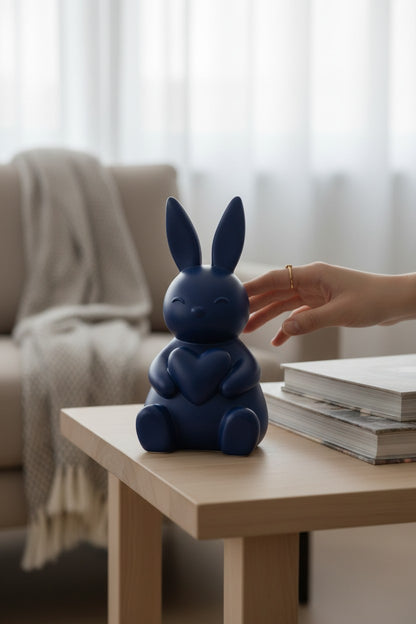 Kalp Tavşan Figürlü Dekoratif Biblo