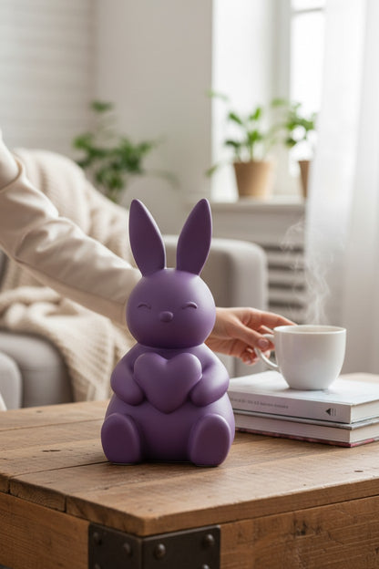 Kalp Tavşan Figürlü Dekoratif Biblo