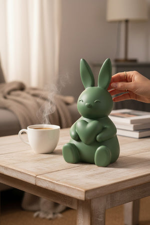 Kalp Tavşan Figürlü Dekoratif Biblo