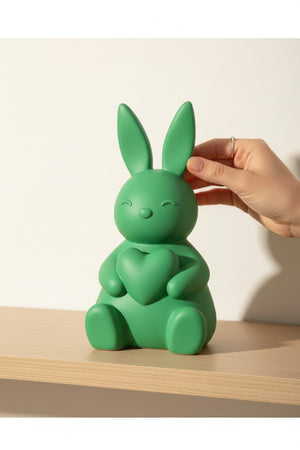 Kalp Tavşan Figürlü Dekoratif Biblo