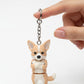 Corgi Köpek Figürlü Hareketli Anahtarlık