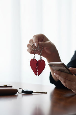 Kalp Ritmi Figürlü Çift Anahtarlık