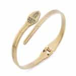 Yılan Figürlü Altın Renkli Çelik Kelepçe Bileklik