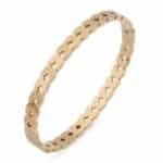 Zincir Desenli Altın Renkli Çelik Kelepçe Bileklik