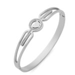 Kalp Figürlü Gümüş Renkli Çelik Kelepçe Bileklik