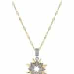 Güneş ve Yıldız Figürlü Altın Renkli Çelik Kolye