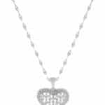 Kalp Figürlü Gümüş Renkli Çelik Kolye