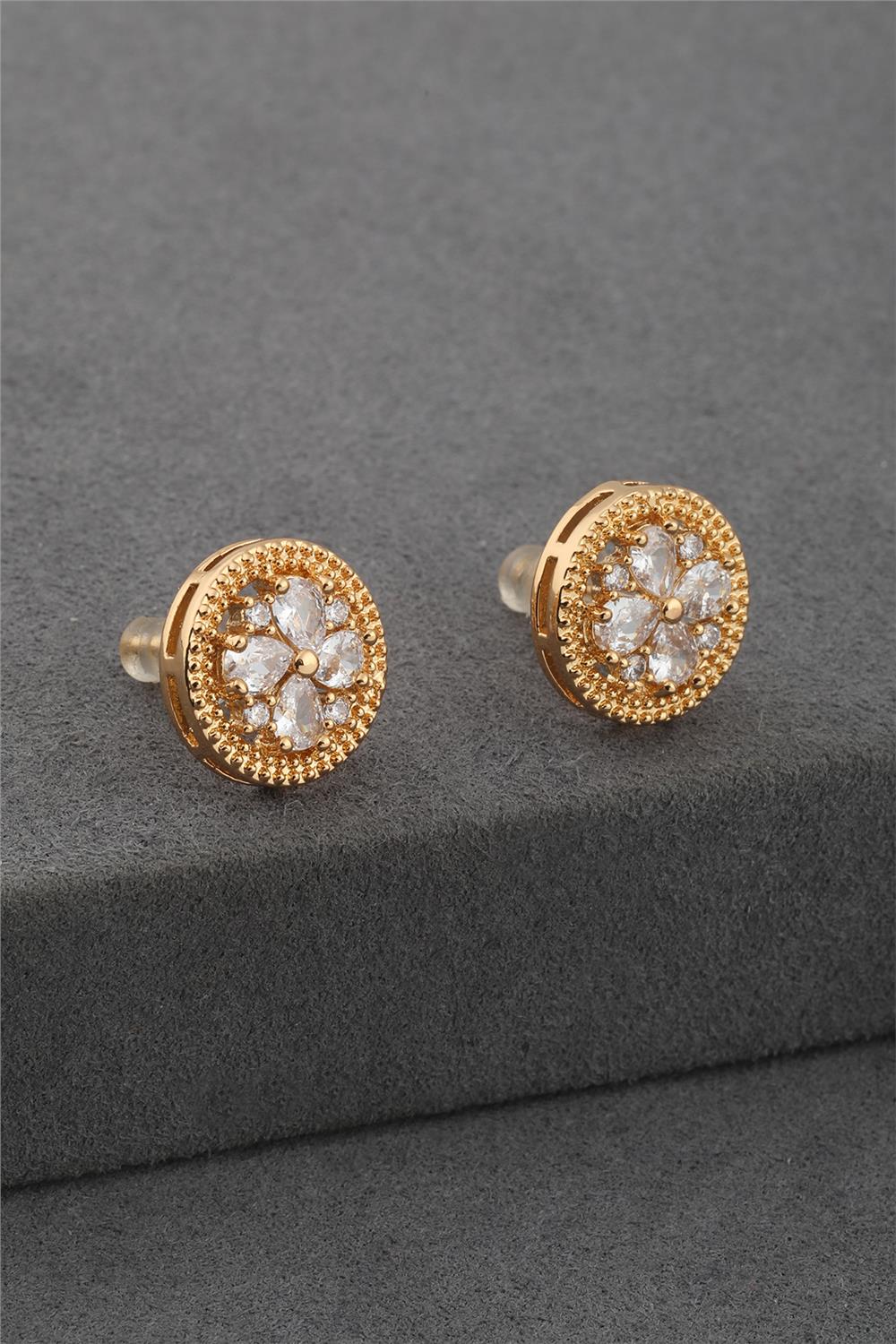 62834-Uploads-Urunresimleri-Buyuk-Celik-Kupe-40C3-Jpg.jpg Yuvarlak Taşlı Altın Renk Çelik Küpe - Görsel 1