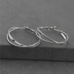 Çoklu Halka Gümüş Renkli Çelik Küpe