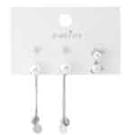 Gümüş Renk İnci Detaylı Bijuteri Çoklu Küpe Seti