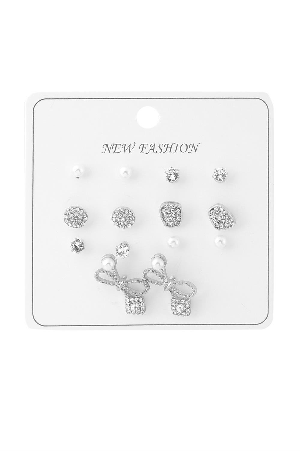 Bijuteri-Set-Kupe-Silver-5Fd56-Jpg.jpg Taş Ve İnci Detaylı Gümüş Renk Bijuteri Küpe Seti - Görsel 1