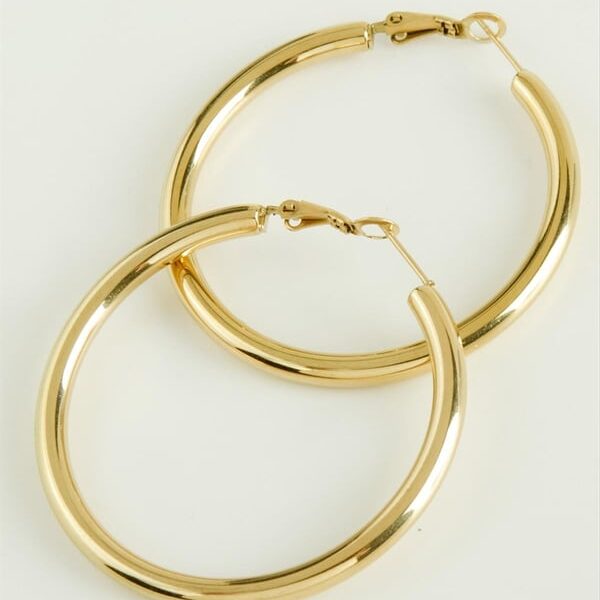 Gold Renk Boru Model Halka Küpe