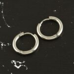 1 cm Silver Renk Paslanmaz Çelik Halka Küpe