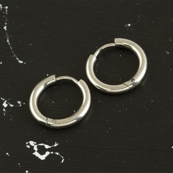 1 cm Silver Renk Paslanmaz Çelik Halka Küpe