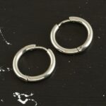 1,5 cm Silver Renk Paslanmaz Çelik Halka Küpe