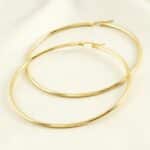 6 cm Gold Renk Lüks Paslanmaz Çelik Halka Küpe