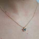 Siyah Minik Kelebek Figürlü Gold Renk Bijuteri Kolye