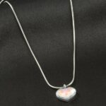 Kalp Figürlü Silver Renk Çelik Kolye