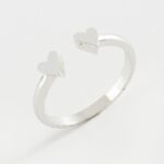 Kalp Figürlü Ayarlanabilir Bijuteri Gümüş Renk Eklem Yüzüğü