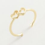 Altın Renk Çift Kalp Figürlü Ayarlanabilir Bijuteri Yüzük