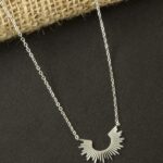 Yarım Halka Tasarımlı Silver Renk Paslanmaz Çelik Kolye