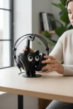 Kedi Figürlü Tasarım Kulaklık Standı - Görsel 3