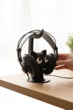Kedi Figürlü Tasarım Kulaklık Standı - Görsel 5