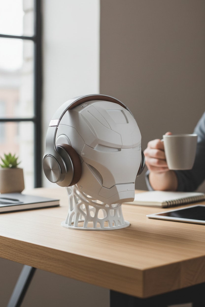 Beyaz-5-Jpg-1771006596149.Jpg Ironman Figürlü Kulaklık Standı - Görsel 1