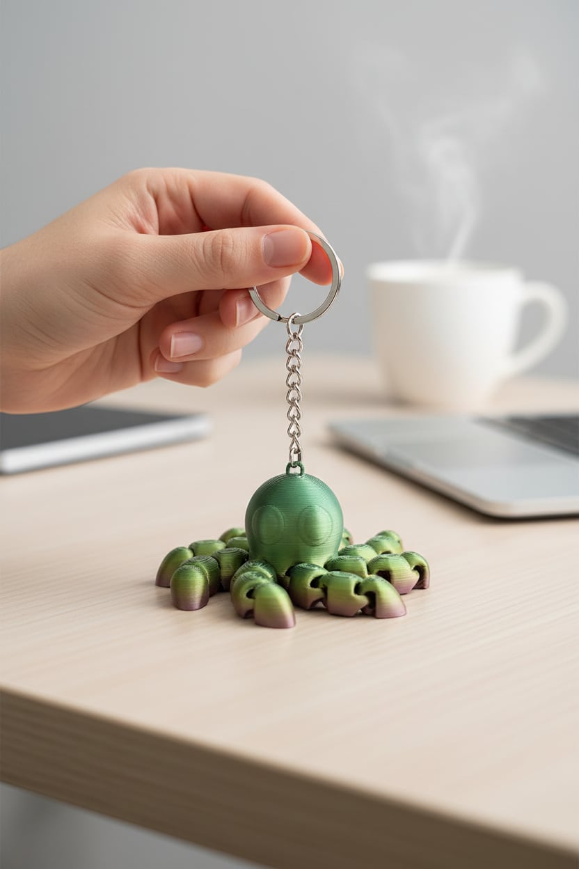 Cok-Renk-Jpg.jpg Ahtapot Figürlü Hareketli Anahtarlık - Görsel 1