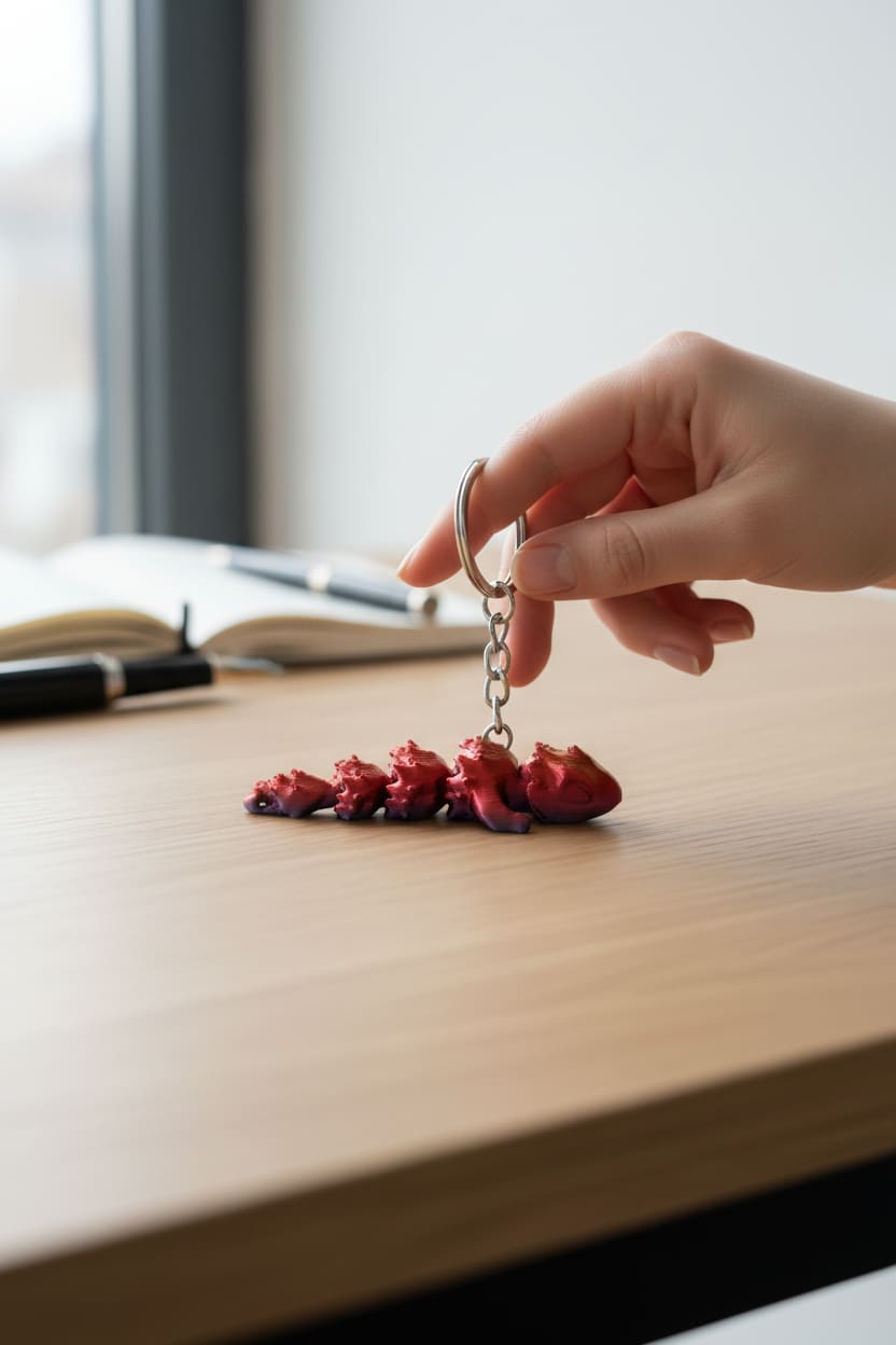 Kirmizi-Jpg.jpg Ejderha Figürlü Hareketli Anahtarlık - Görsel 1