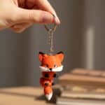 Tilki Figürlü Hareketli Anahtarlık