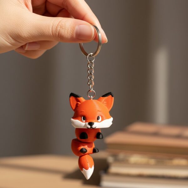 Tilki Figürlü Hareketli Anahtarlık