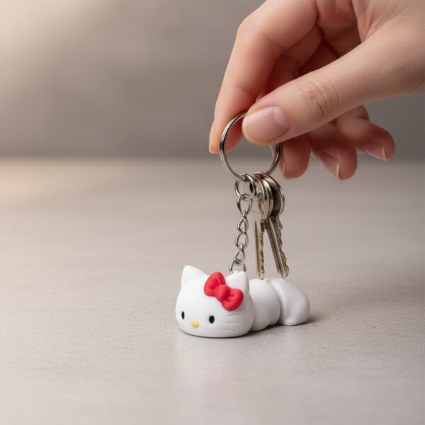 Hello Kity Sevimli Kedi Figürlü Hareketli Anahtarlık