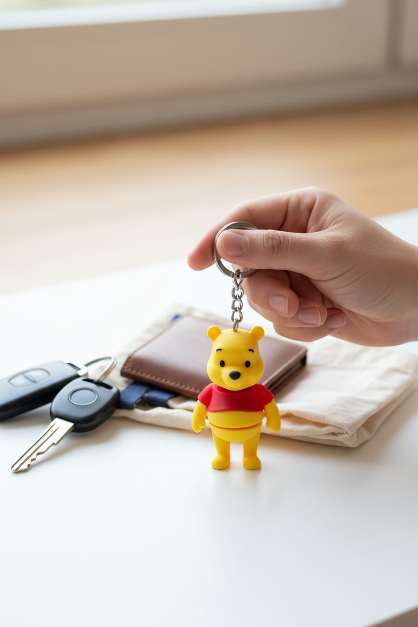 Lifestyle-Shot-13584Ceb-F181-4Fb4-90B9-B43101F22A6F-Jpeg.jpeg Winnie The Pooh Figürlü Hareketli Anahtarlık - Görsel 1