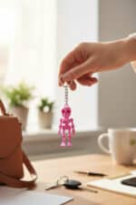 Gülümseyen İskelet Figürlü Hareketli Anahtarlık - Görsel 4