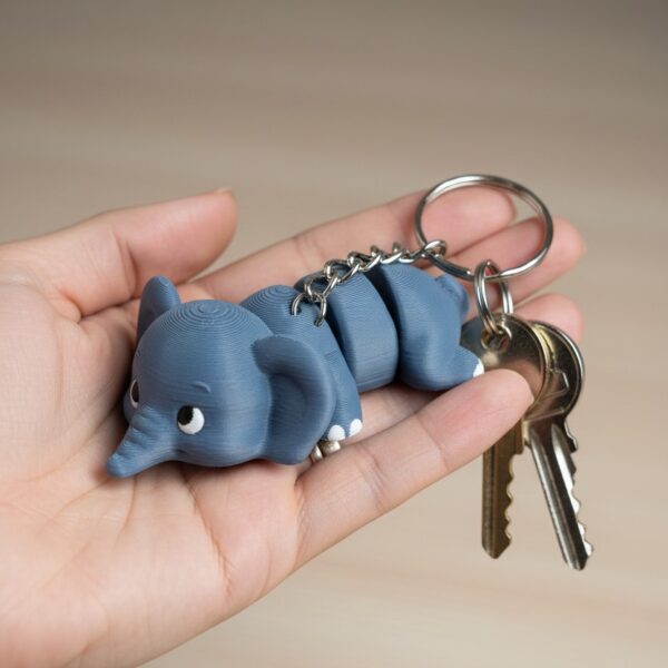 Fil Figürlü Hareketli Anahtarlık