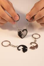 Sevimli Kedi Figürlü Çift Anahtarlık - Görsel 4