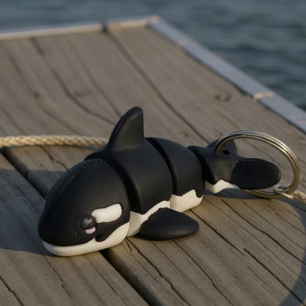 Siyah Balina Figürlü Hareketli Anahtarlık
