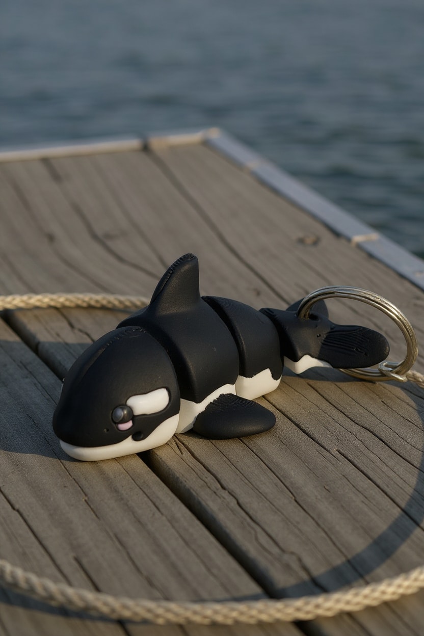 Lifestyle-Shot-2D879068-0Fad-4E2E-Bb76-0D7E40A36B60-Jpg.jpg Siyah Balina Figürlü Hareketli Anahtarlık - Görsel 1